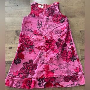 Christian Lacroix  junior Jumper dress Pink velour florals artsy print size 6